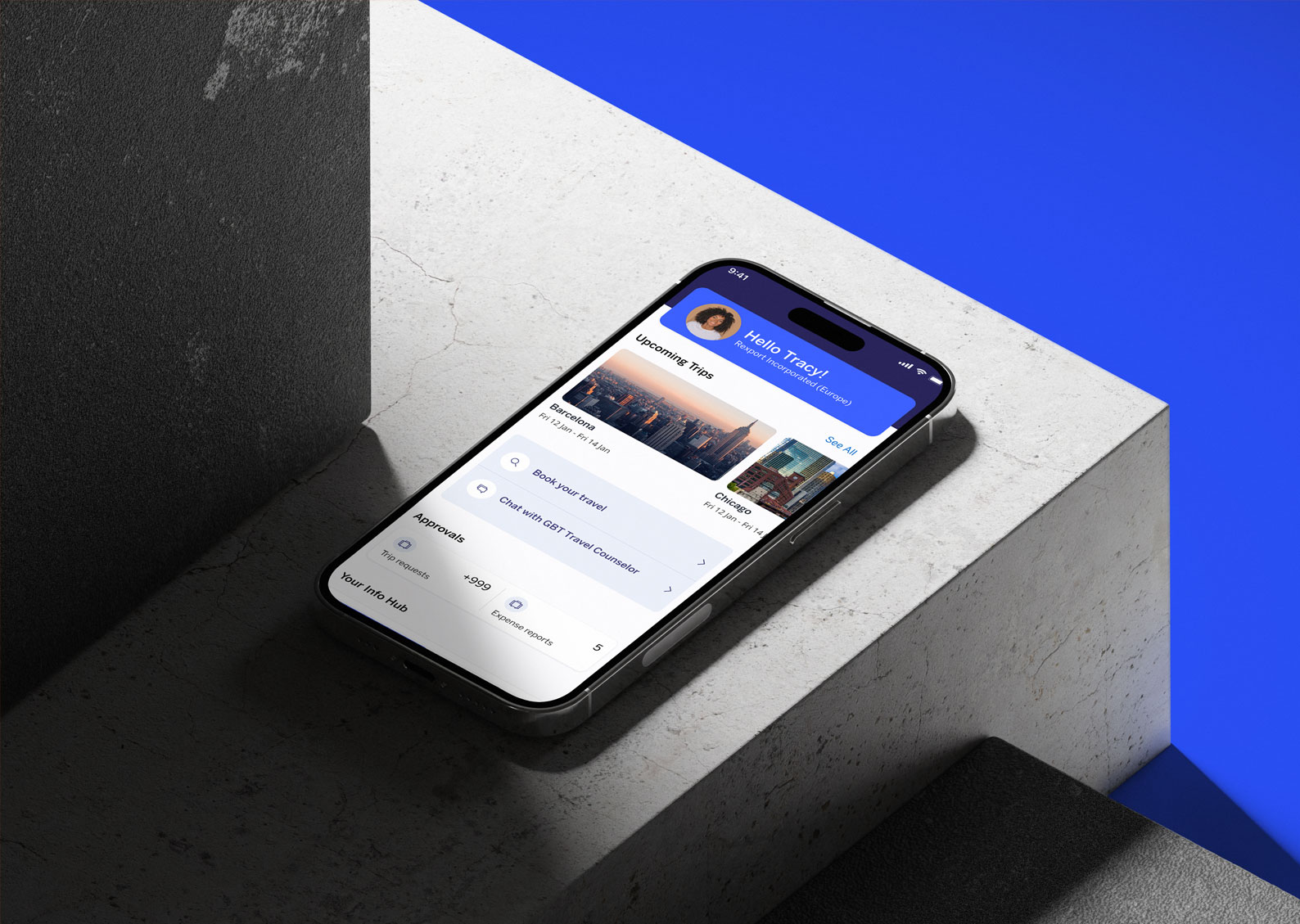 phone on a concrete floor showcasing design