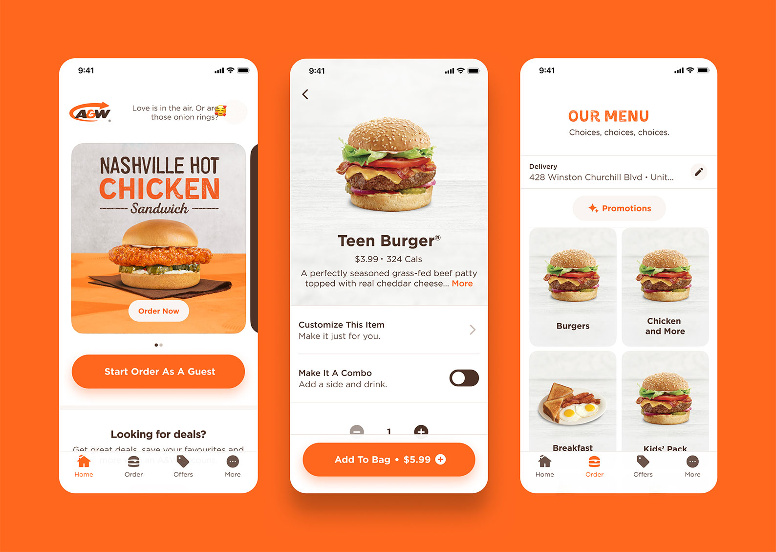 phone showcasing a&w design