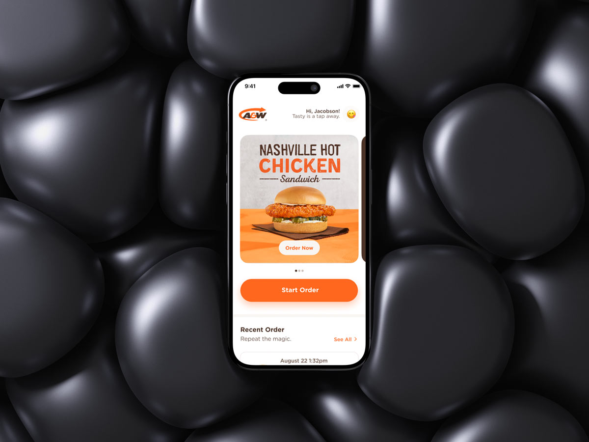 Phone showcasing a&w app